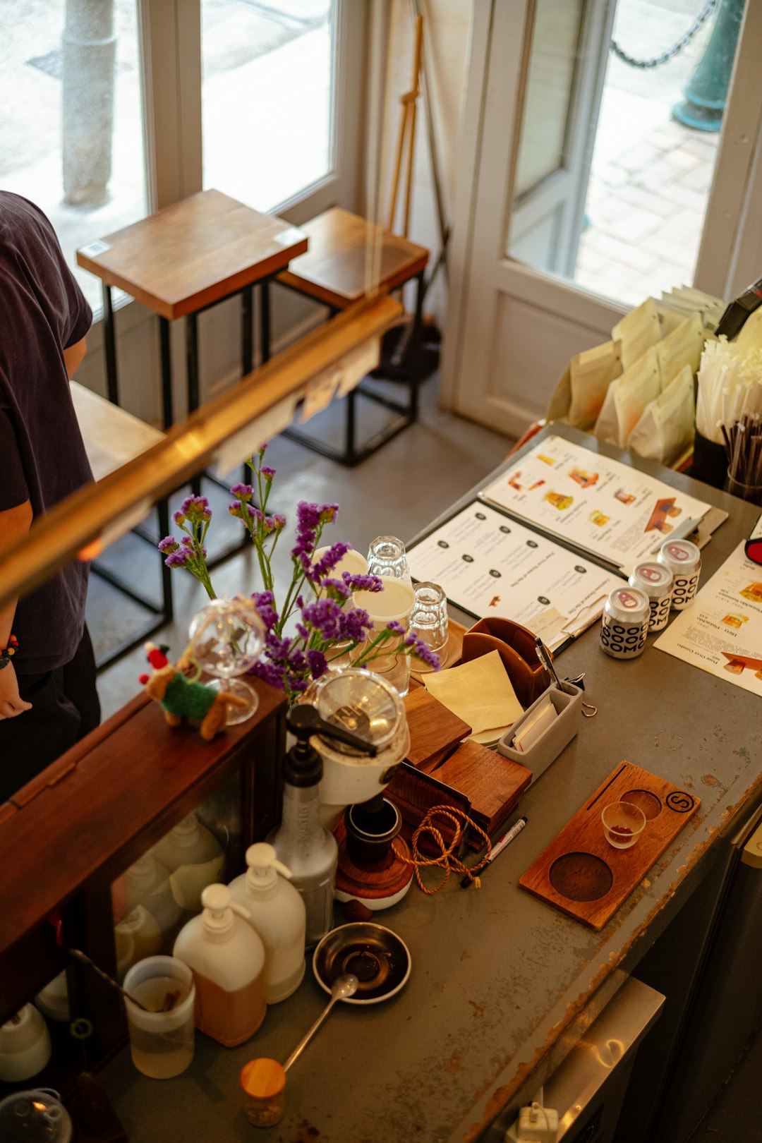 a table with a bunch of items on it